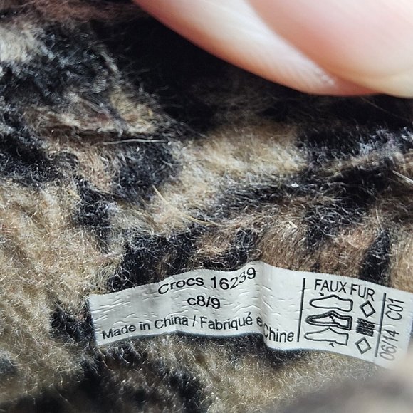 Crocs Baya Clog Toddler C8‎ C9 Brown Leopard Lined Clog - Picture 8 of 9